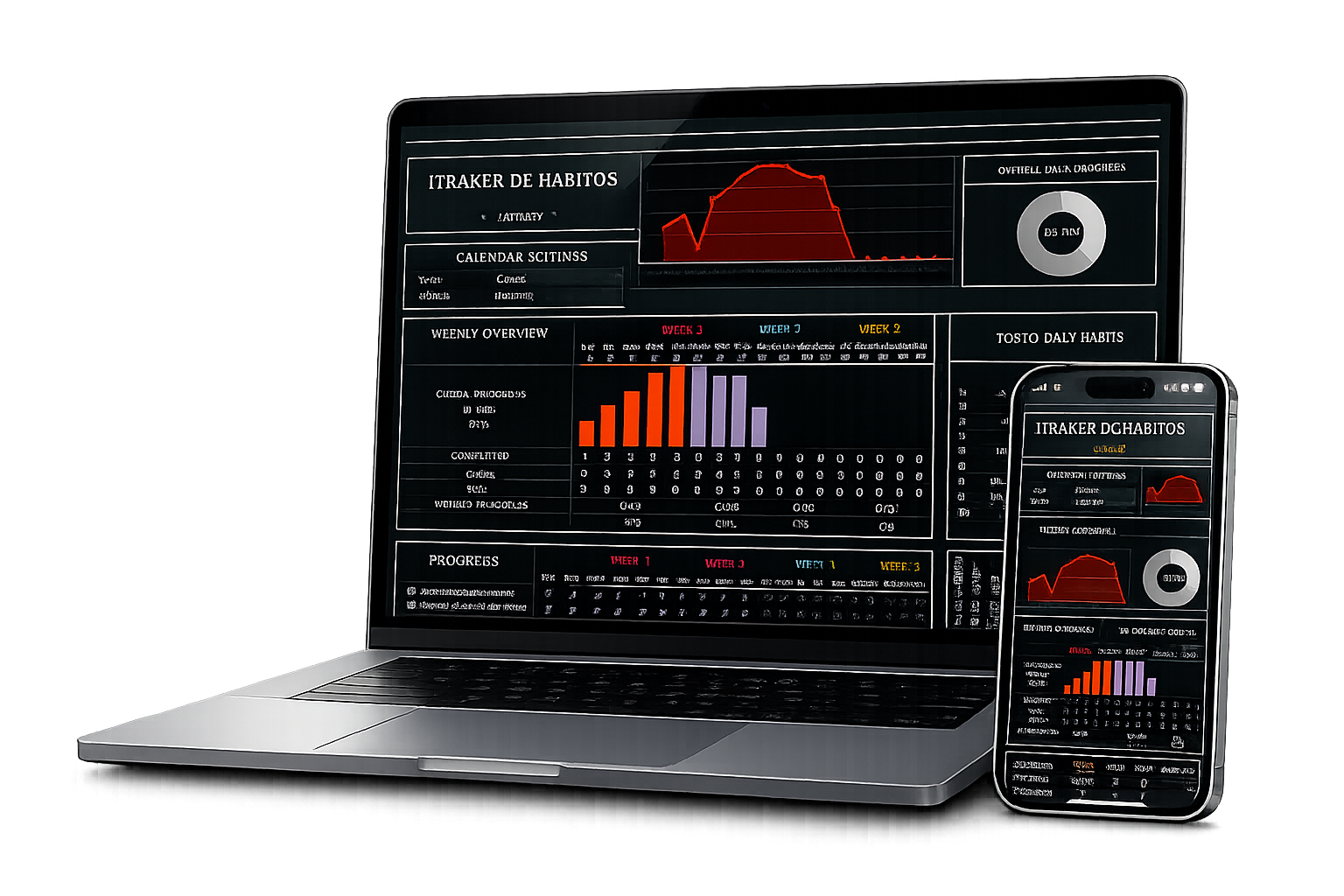 Orion Habit Console en laptop y iPhone